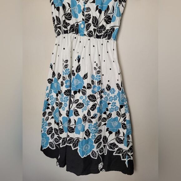 Vintage Jodi California A-Line Dress Floral Pinup 50s Retro Milkmaid Size Small - Picture 4 of 16